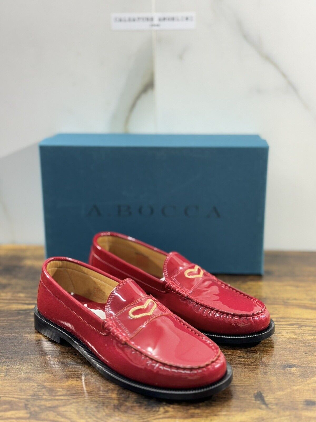 A.Bocca Mocassino  Donna Pelle  Merlot     Vernice College  Luxury Handmade 39