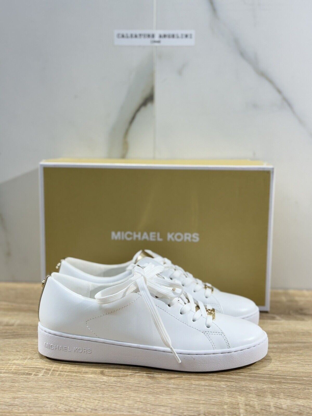 Michael Kors sneaker donna Keaton  Lace Up Pelle Bianca 37