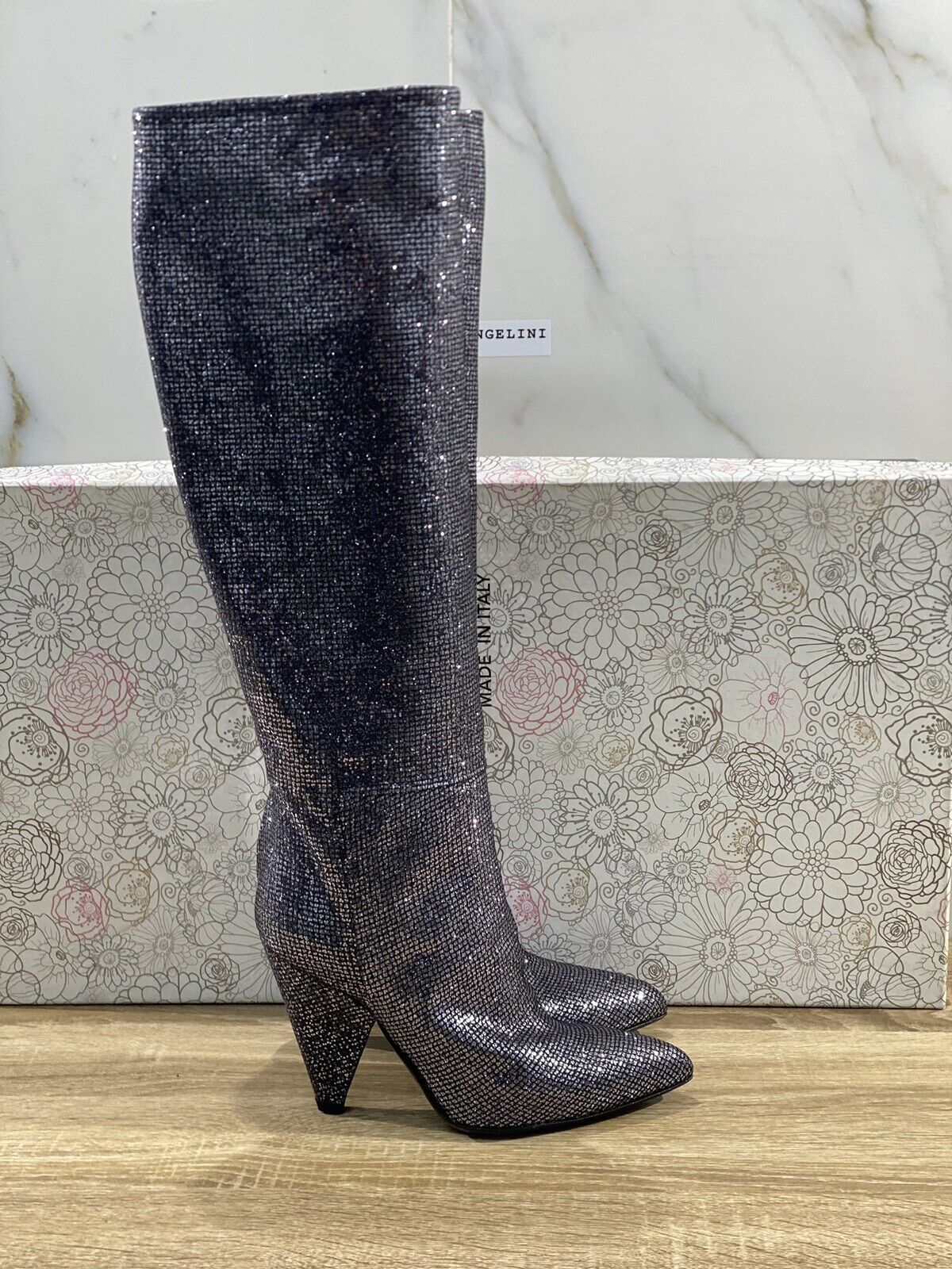 Giampaolo Viozzi stivale icon gun metal luxury shine boot 36