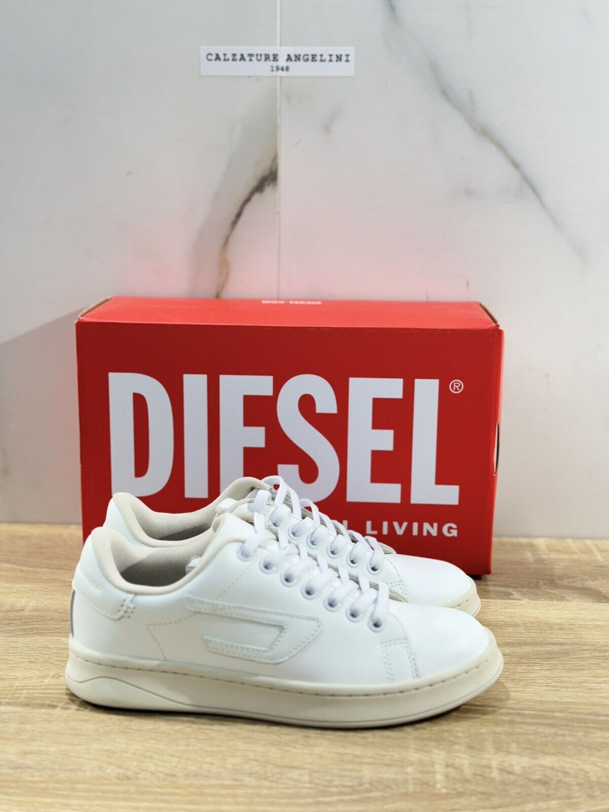 Diesel Sneaker Donna Athens Low E  Casual Pelle Bianca  Extra Light 36