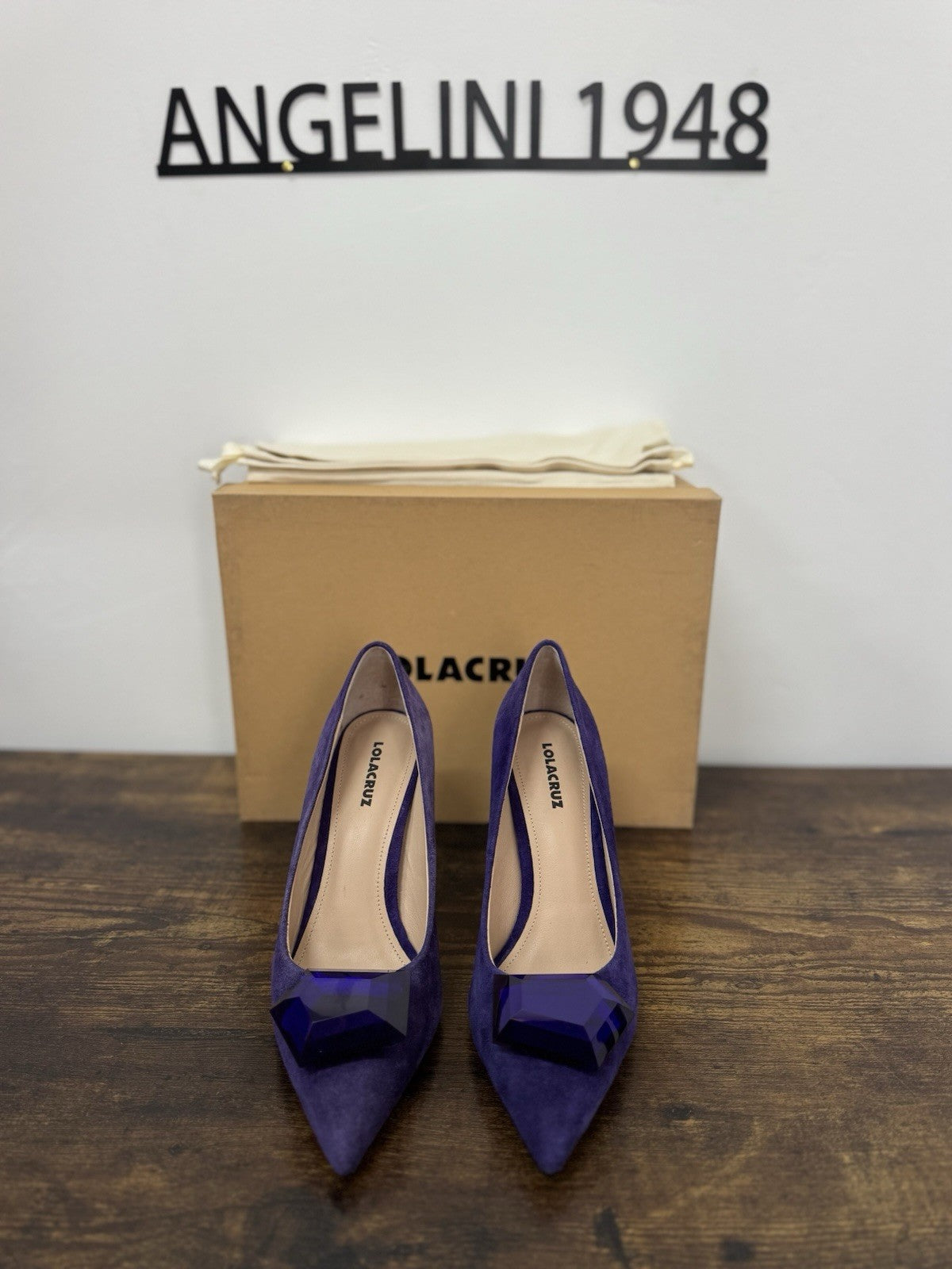 Lola Cruz Décolleté Pelle Suede  Viola Tacco Casual Donna 36