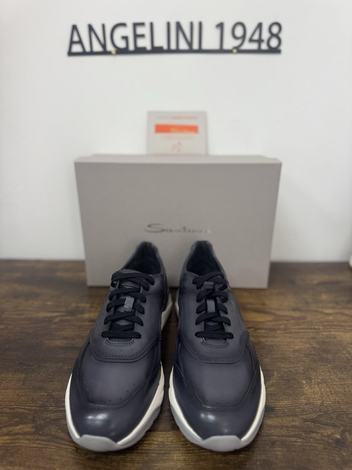 Santoni Innova Sneaker Pelle Blu     Casual Luxury Santoni Scarpa Uomo 43