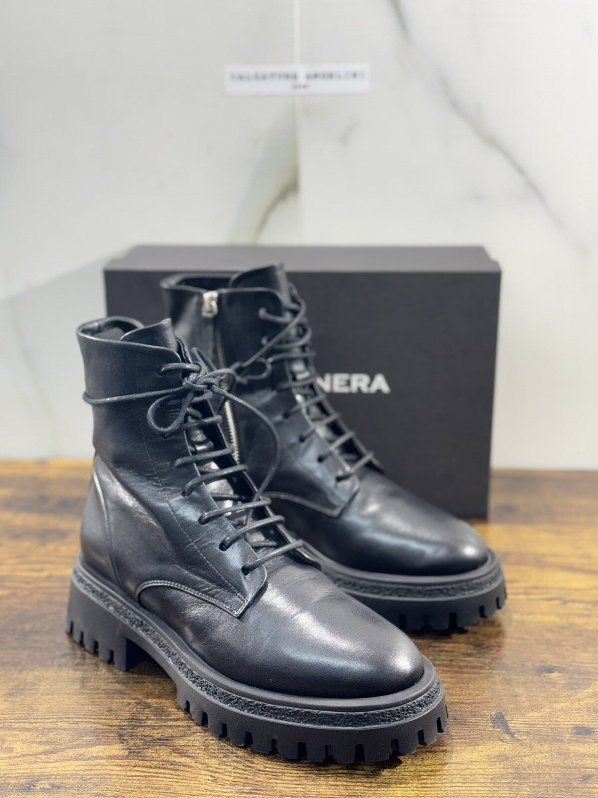HALMANERA Biker Donna Rama Pelle Nero   Extra Light Casual Handmade Boot 38