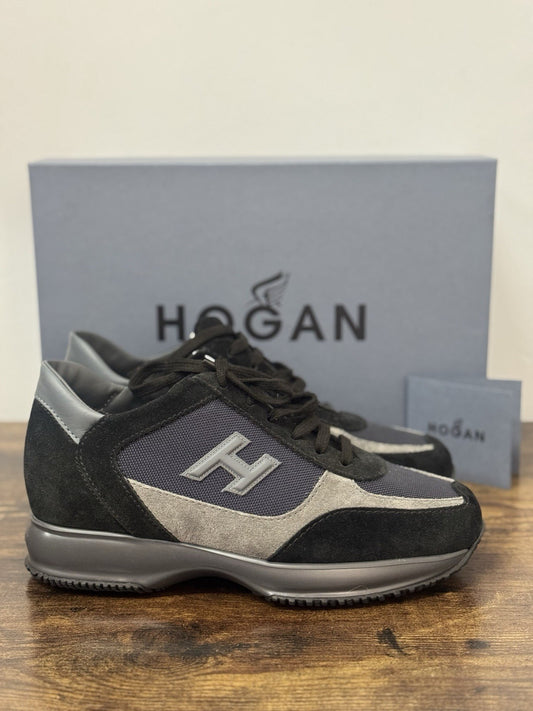 Hogan New Interactive Suede Grey Nero Casual Sneaker Hogan Uomo 40.5