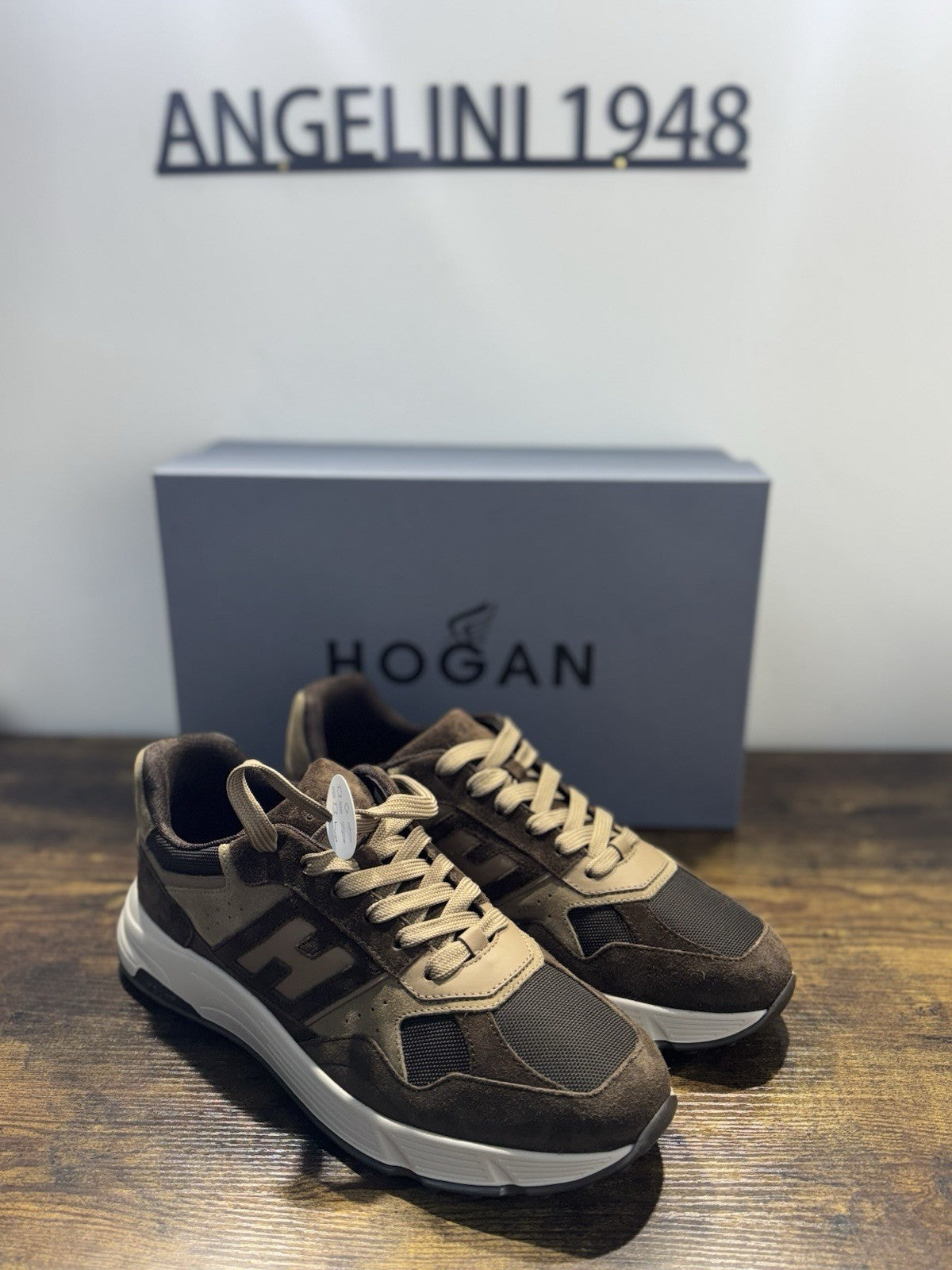 Hogan Hyperlight Sneaker Suede Brown Memory Foam Causal Hogan Uomo 43.5