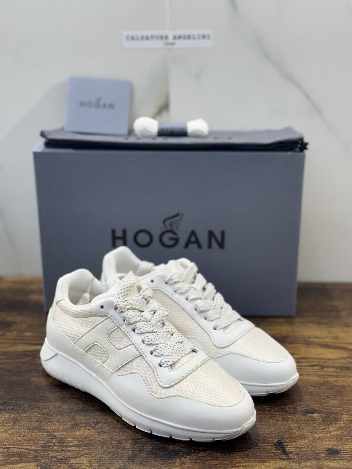 Hogan Interactive 3 Sneaker Pelle Bianca Multicolor  Casual Hogan Donna 39