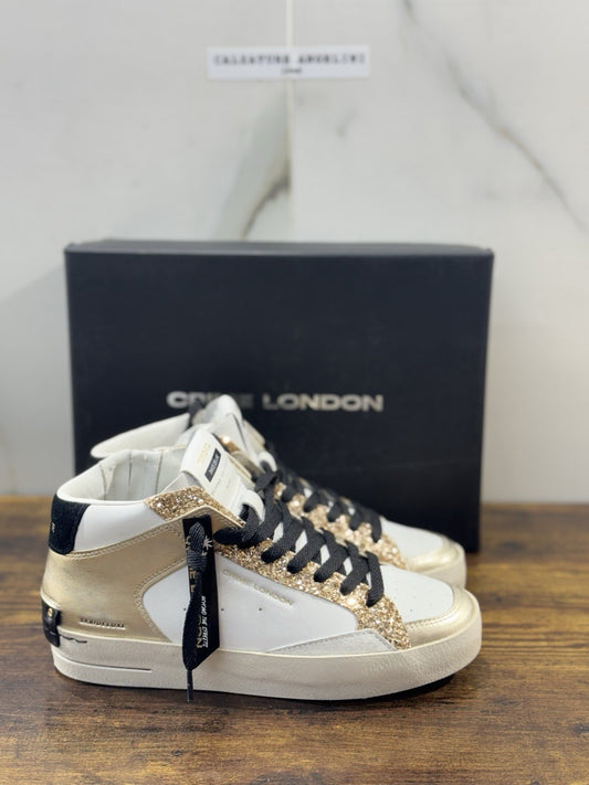 Crime London Sneaker Sk8 Deluxe Mid  Pelle Bianca Donna 36