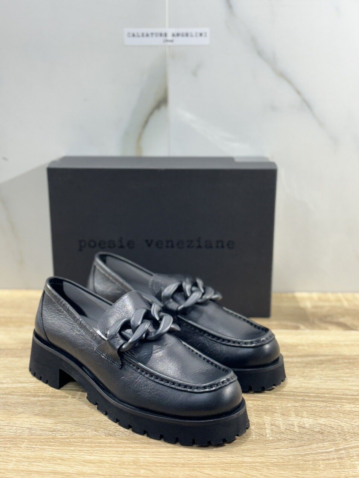 Poesie Veneziane Mocassino Donna Pelle Nero Extra Light Made In Italy 40