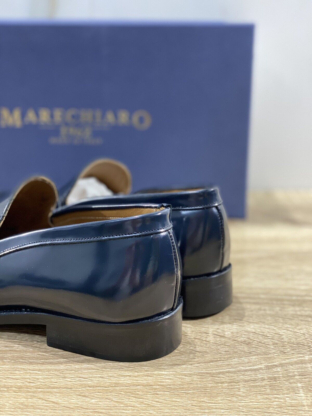 Marechiaro 1962 Mocassino Uomo Pelle Blu Fully Made In Italy 45