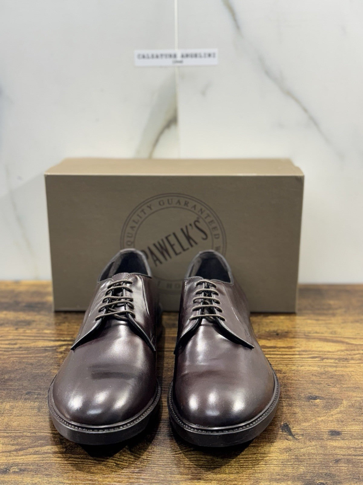 Pawelk’s Derby   Uomo Pelle Testa Moro  Hand  Made  Made  In Italy Derby 44