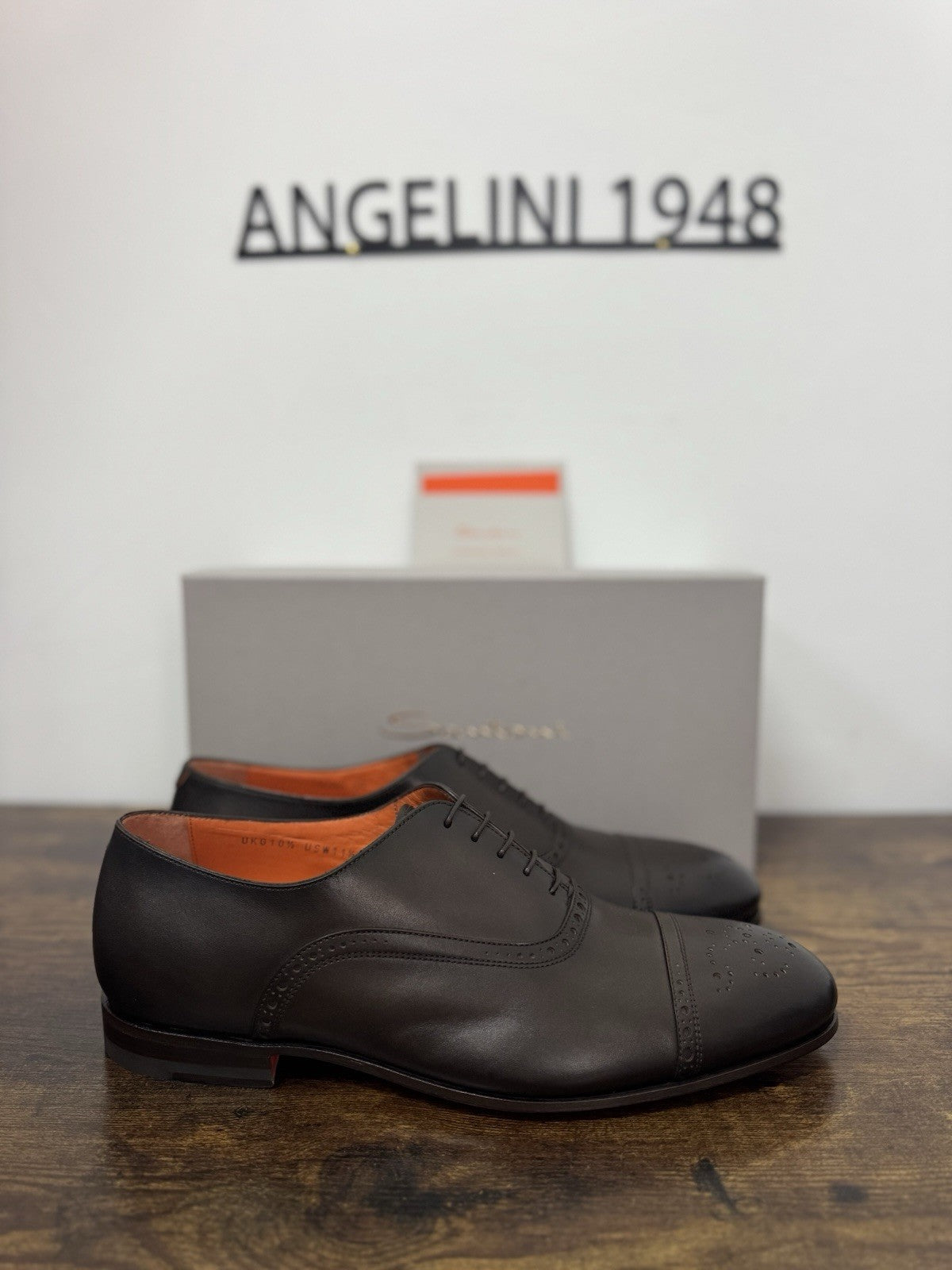 Santoni Oxford Goodyear    Pelle Marrone  Luxury Santoni Scarpa Uomo 44.5