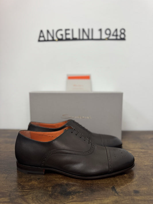 Santoni Oxford Goodyear    Pelle Marrone  Luxury Santoni Scarpa Uomo 44.5