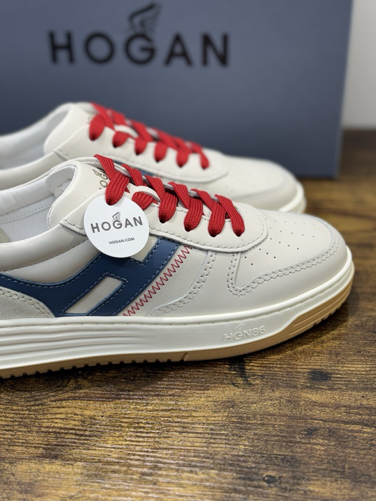 Hogan H630 Sneaker Pelle Crema  Memory Foam Scarpa Hogan Uomo 39.5