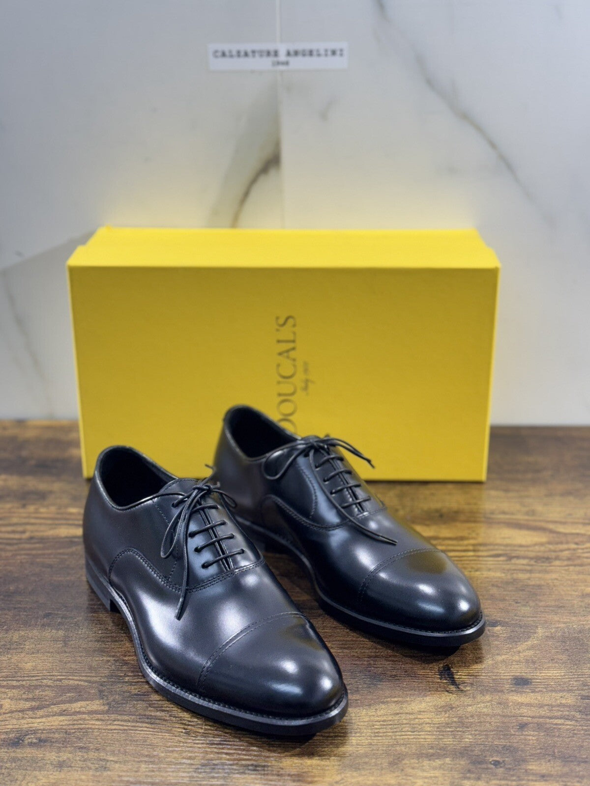 Doucal’s Scarpa Uomo Derby Oxford Pelle Nero Luxury Men Doucal’s Shoes 39