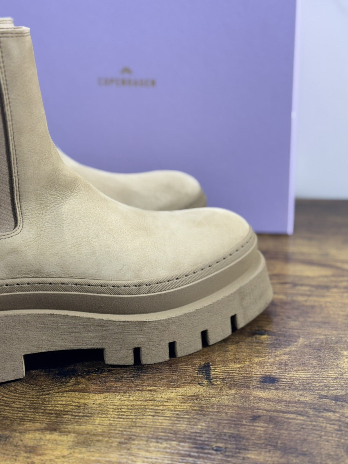 Copenhagen Chelsea Boot Combat Donna Pelle Nabuk Taupe     Casual Boot 36