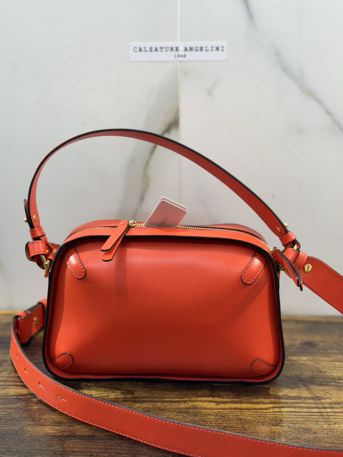 Coccinelle Borsa Maleta Pelle Corallo  100% Pelle Made In Italy Donna