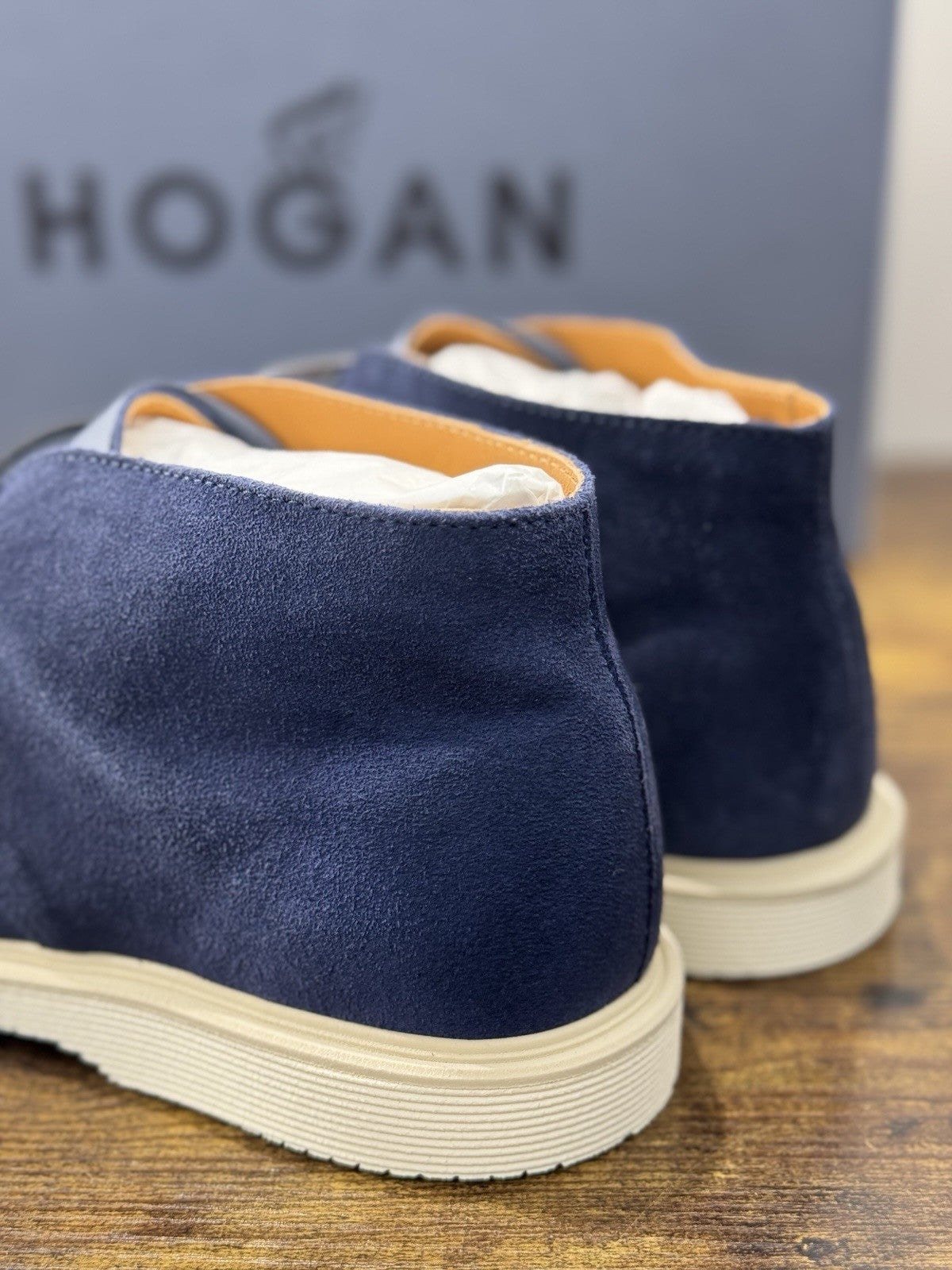 Hogan H633 Polacco Suede Blu Memory Foam Casual Hogan Uomo 42.5