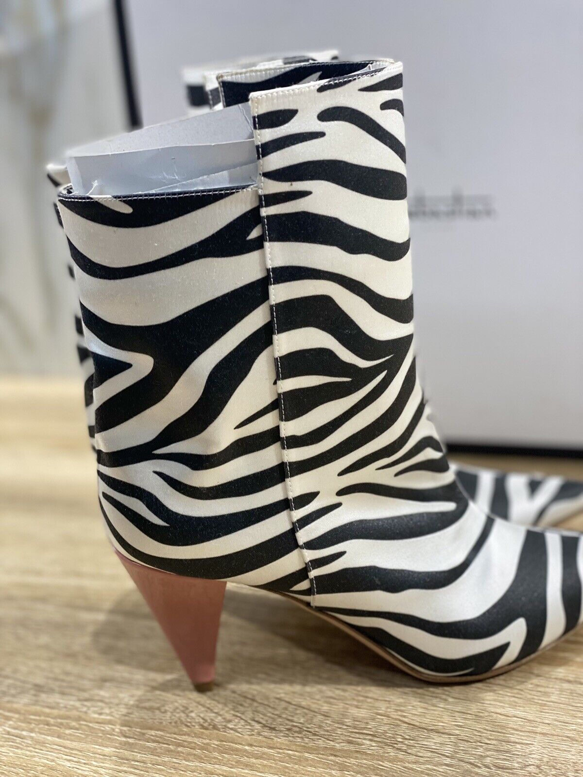 Sebastian Stivaletto Donna S8562 Satin Zebra Luxury Woman Boot 37