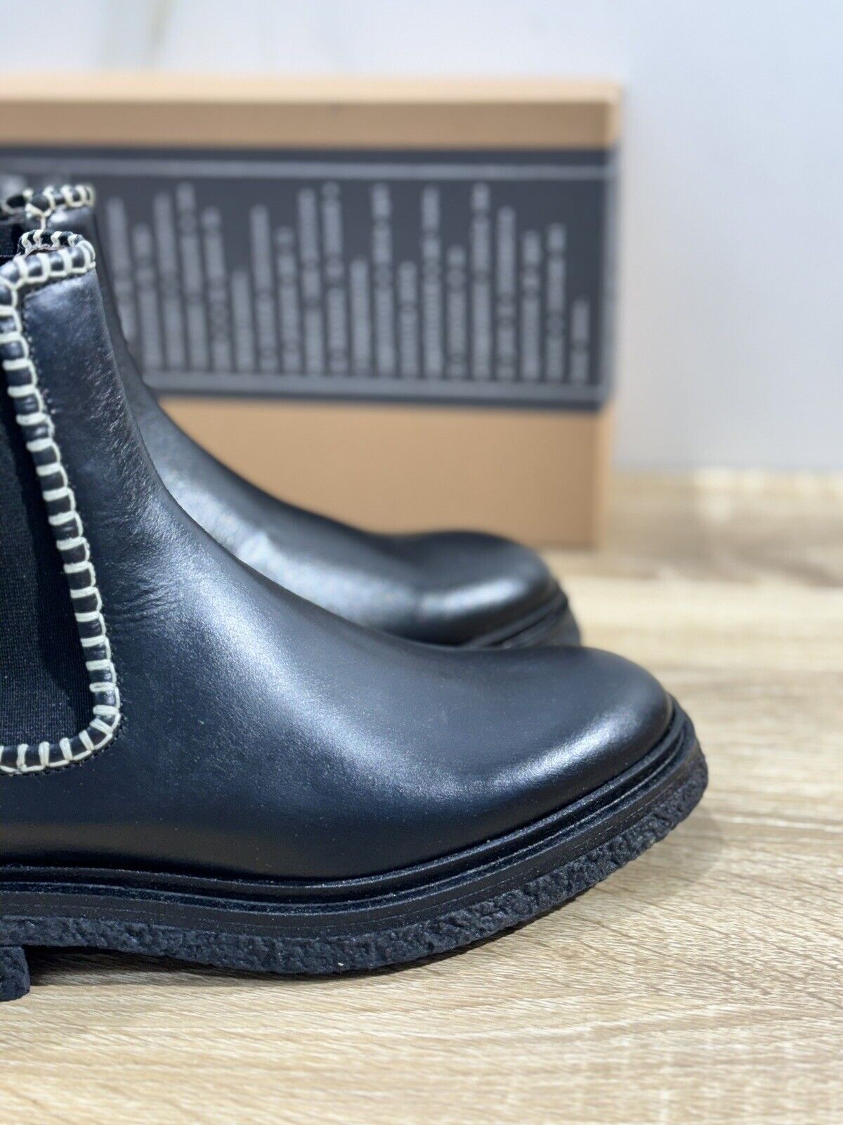 Le Bohemien Stivaletto   Donna Pelle Nero Casual Handmade Woman Chelsea Boot 41