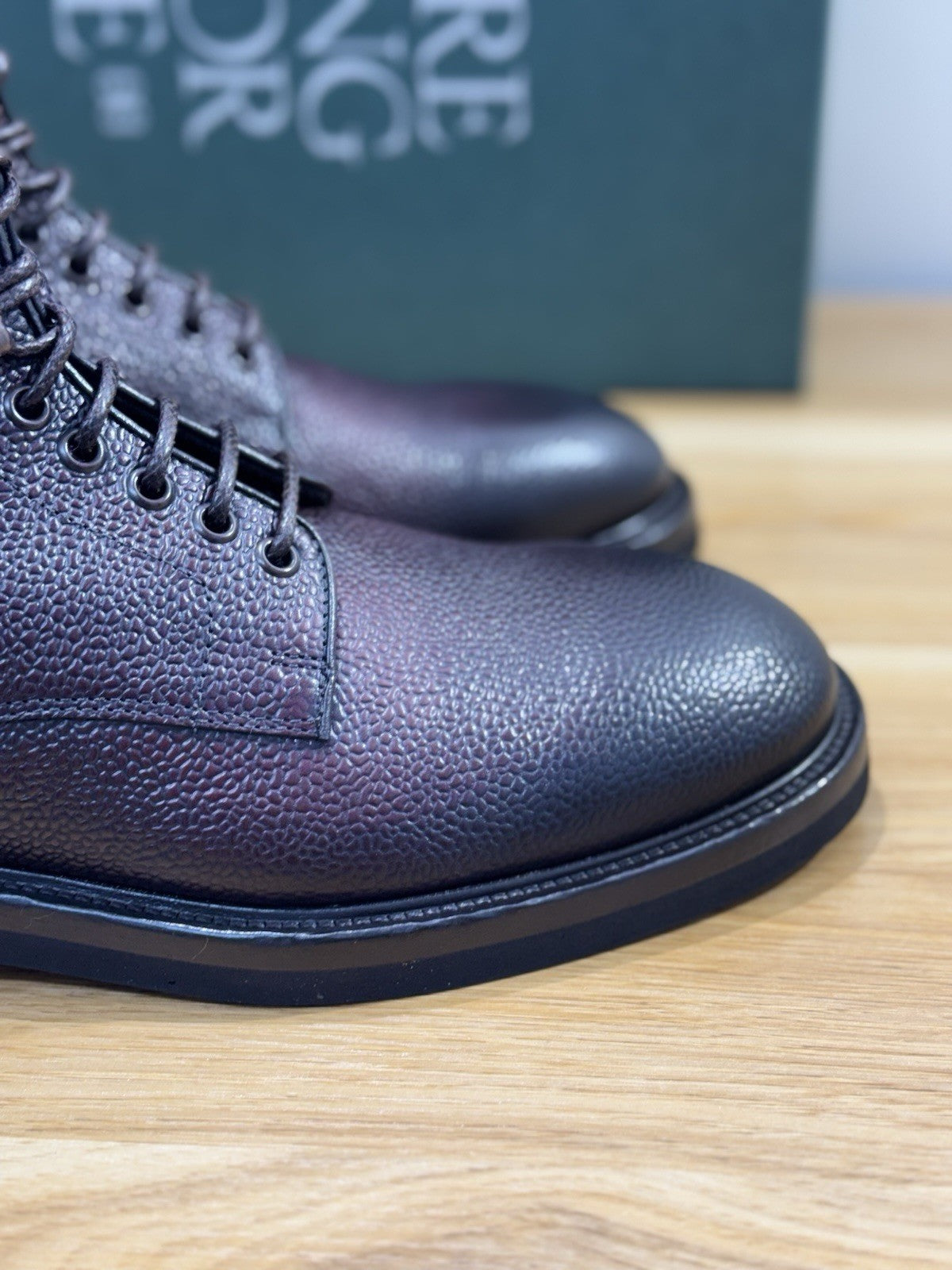 Green George Polacchino Pelle Bordo’ Grain Fondo Vibram Casual Boot Uomo 44