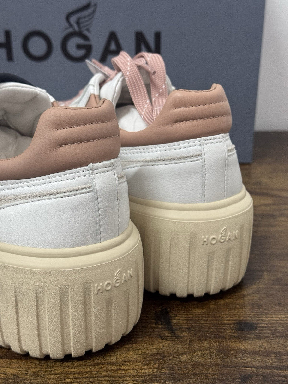 Hogan H Stipes  Sneaker Pelle Bianca Cipria    Casual Hogan Donna 38.5