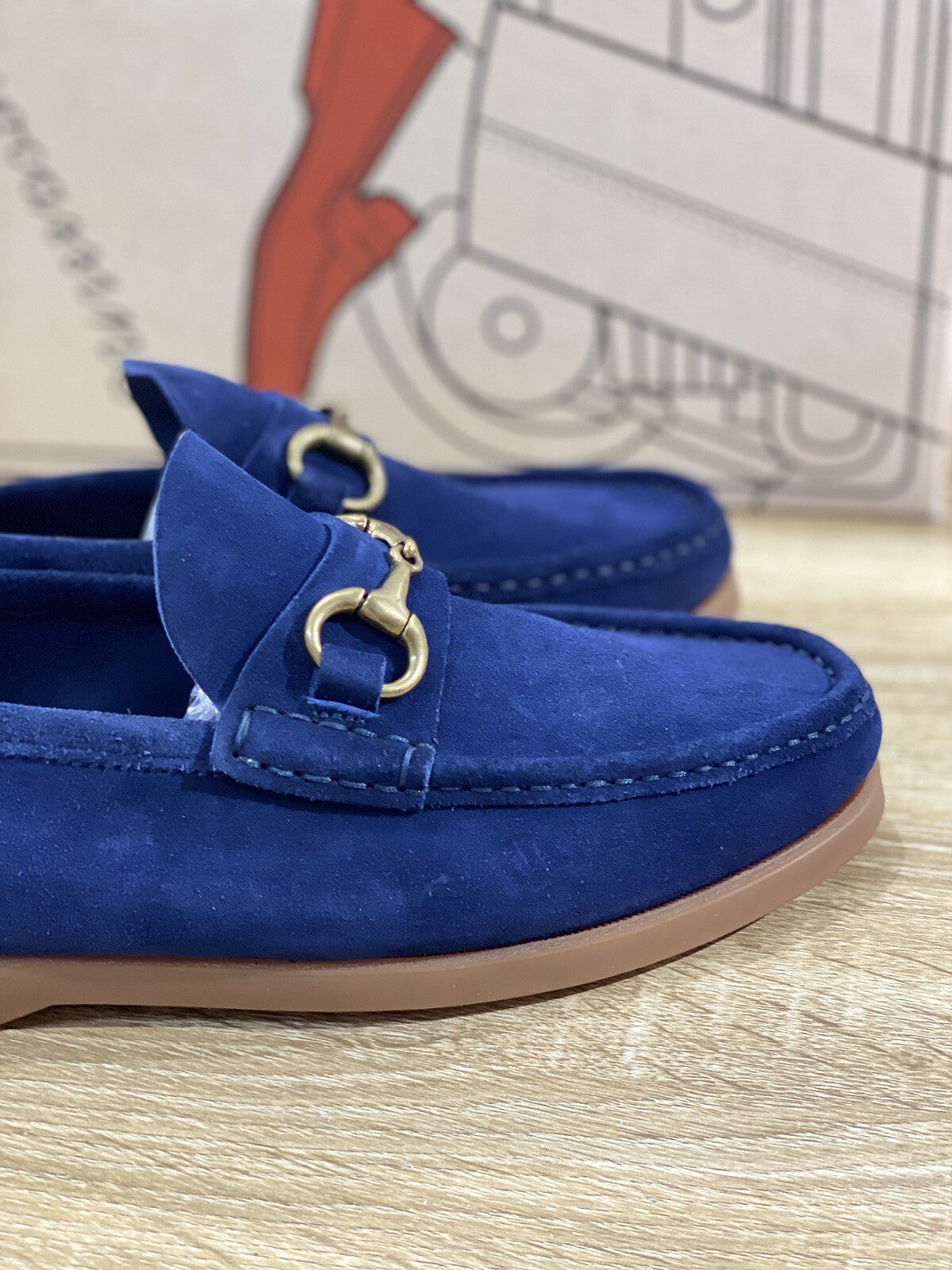 Il Mocassino Uomo In Suede Blu Fondo Gomma Ultra Flexi Made In Italy 41
