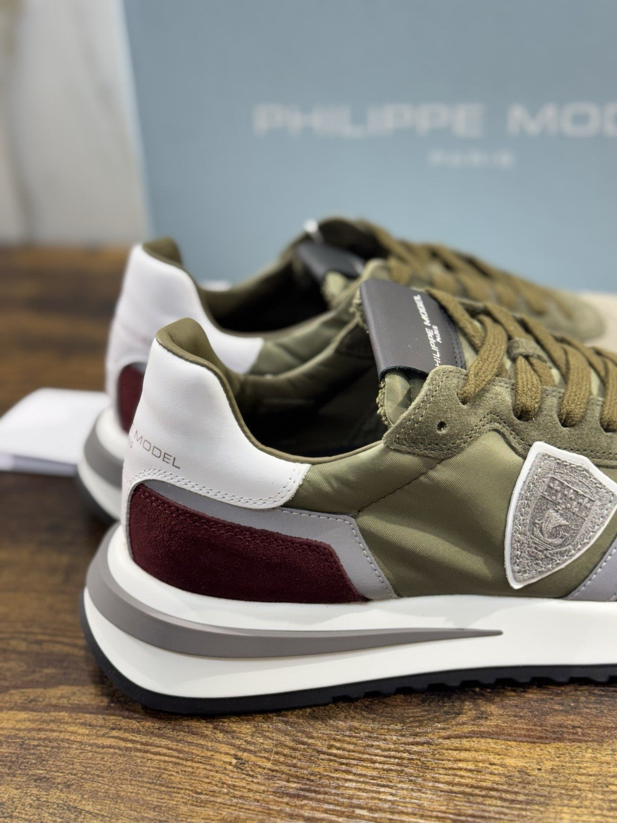 Philippe Model  Tropez  Sneaker Pelle Verdone Marrone     Casual Uomo 42