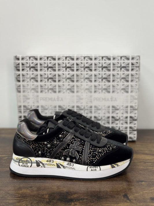 Premiata Sneaker Conny Nero Borchie   Casual Premiata Scarpa Donna 36