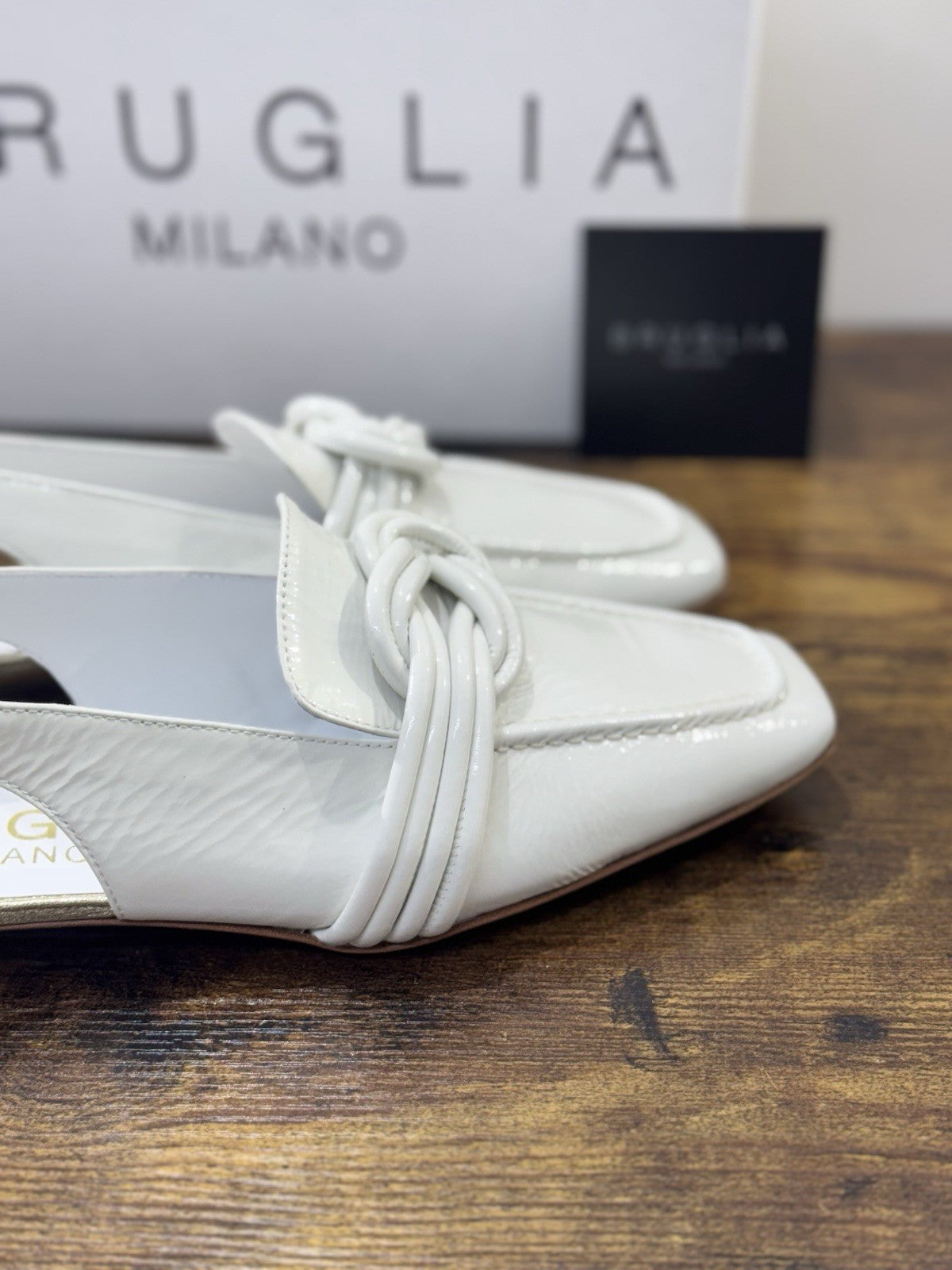 Bruglia Milano Slingback Bianco   Pelle  Top Quality Scarpe Donna 41
