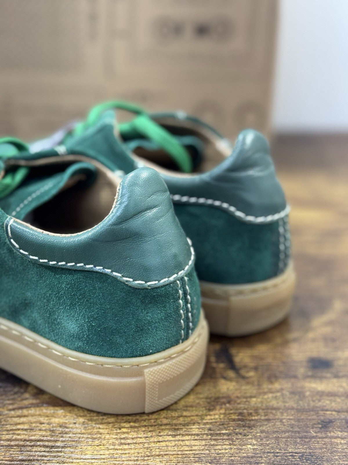 Lerews Sneaker Suede Verde Causal Scarpa Uomo 40
