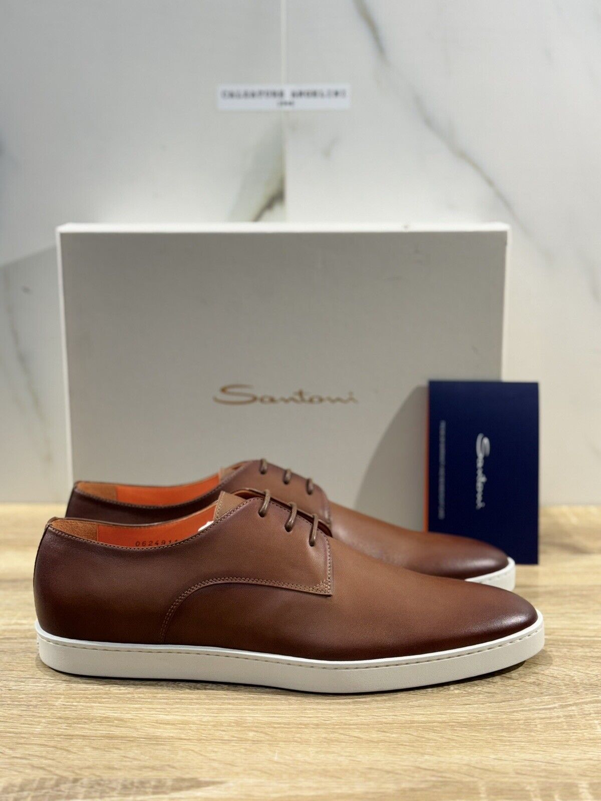 Santoni Sneaker    Uomo  Pelle Cuoio       Men Shoes Santoni Luxury 46