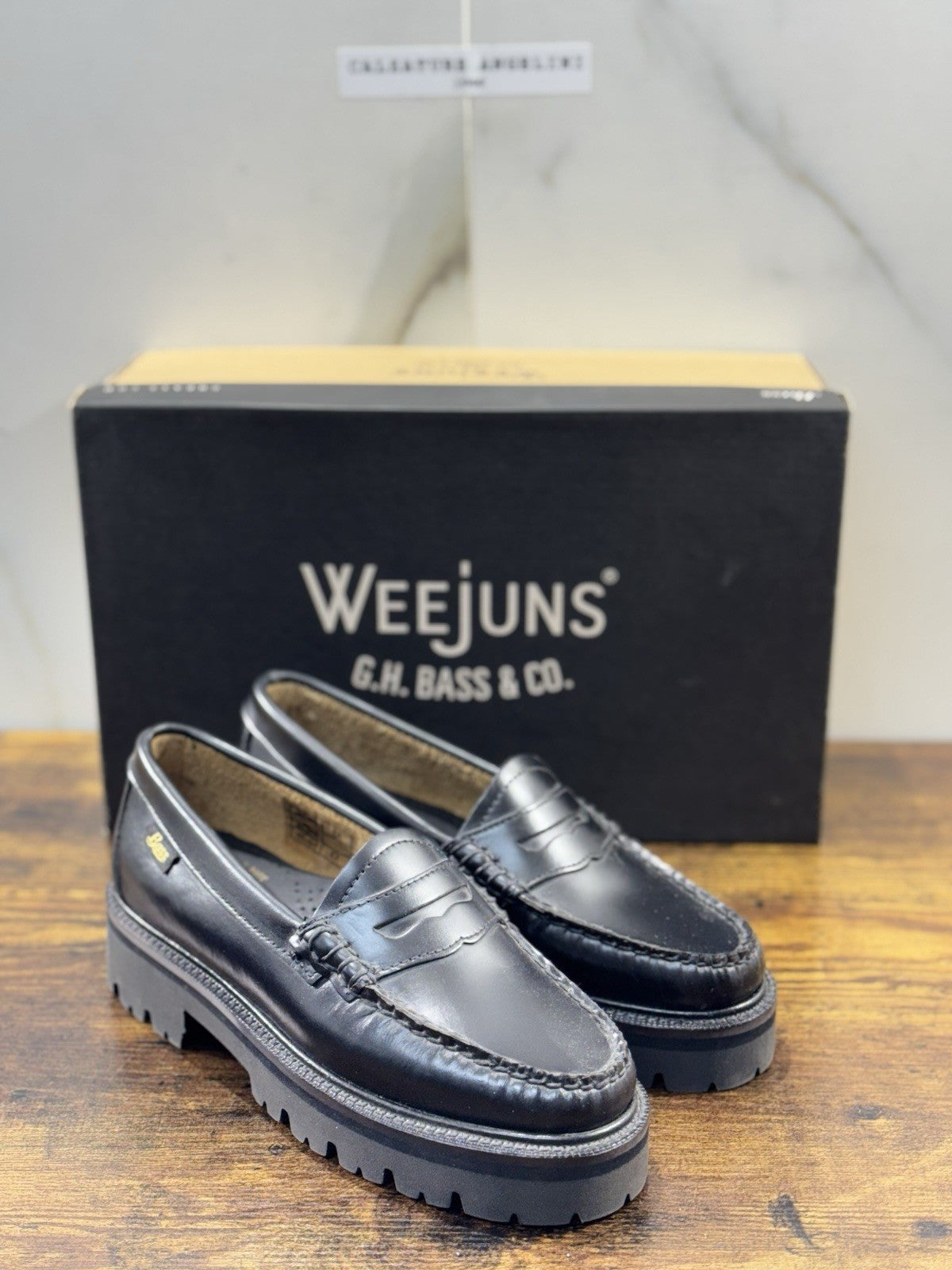 G.H. Bass & Co . Mocassino Donna Pelle Nero Extra Light Icon Loafer 41