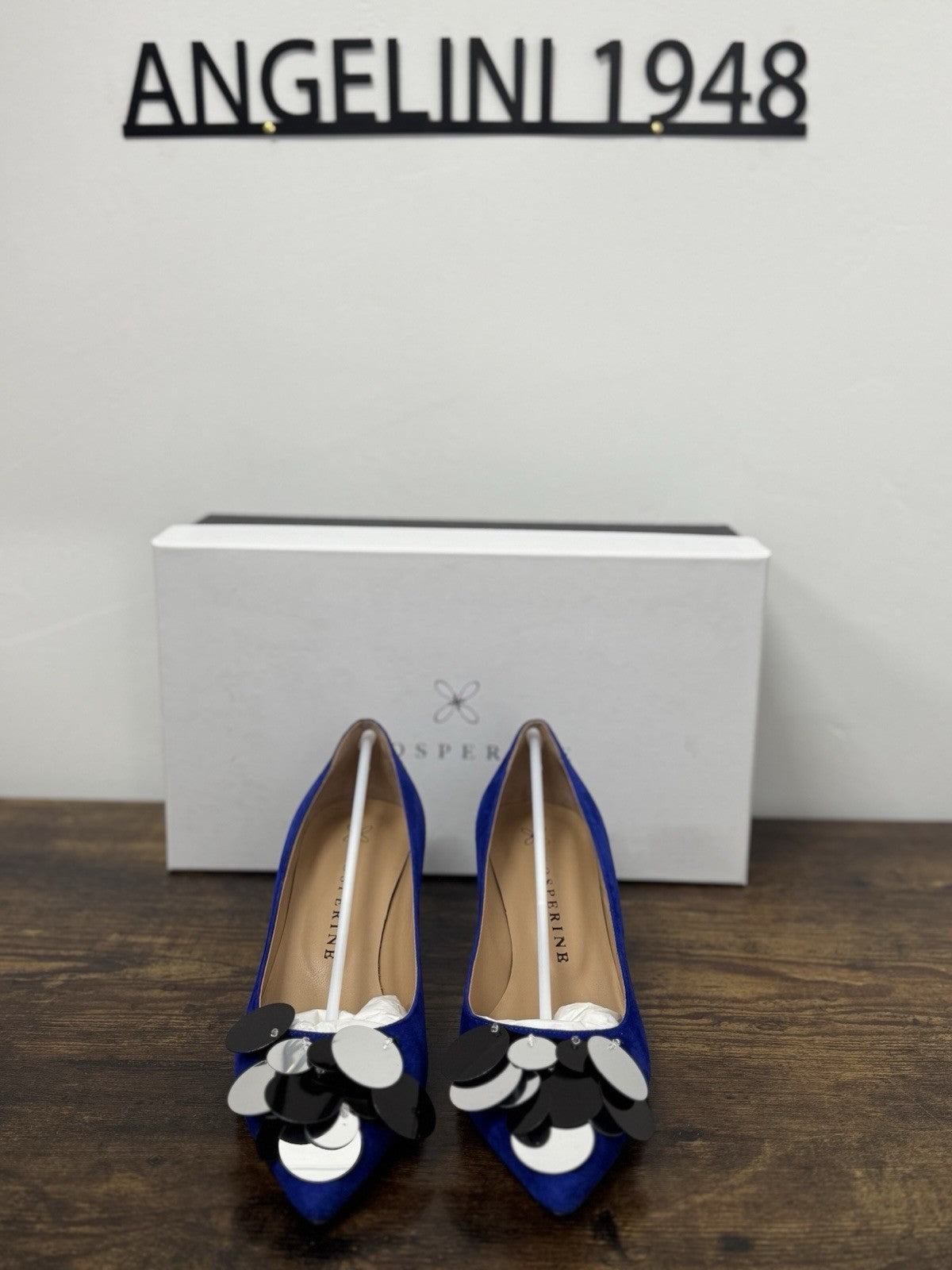 Prosperine Décolleté Pelle  Suede Bluette  Con Tacco  Scarpa Donna 37