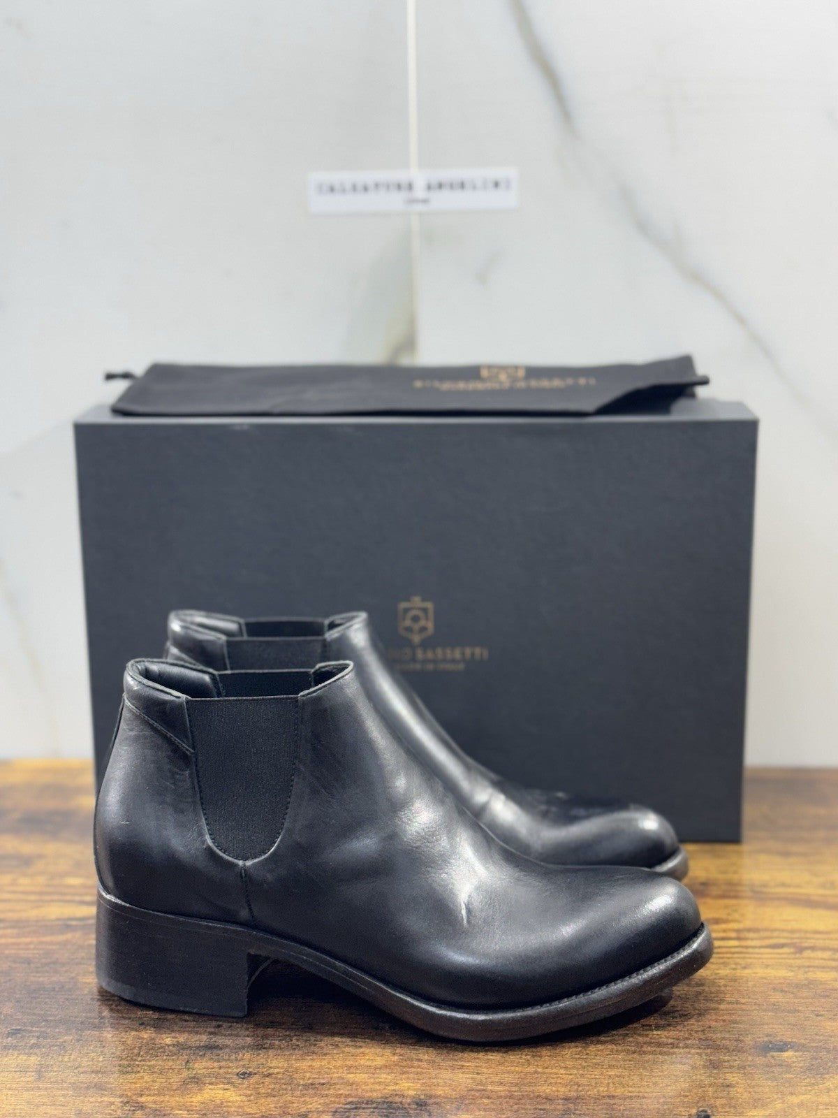Silvano Sassetti Chelsea Boot Pelle Nero Luxury Handmade Donna 41