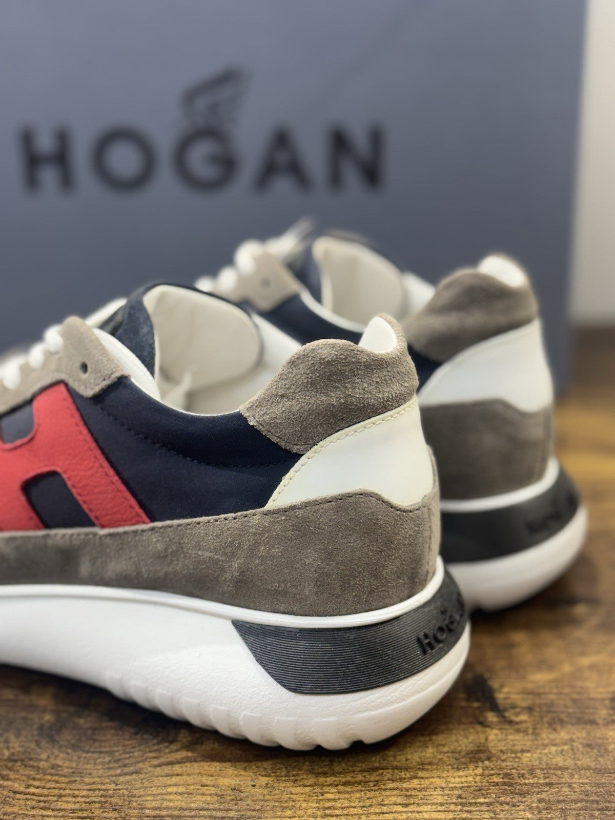 Hogan Interactive 3 Pelle Suede Grey Blu  Casual Hogan Uomo 42