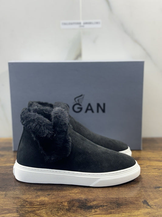 Hogan H366 Stivaletto Winter Feeling Suede Nero Casual Hogan Donna 38