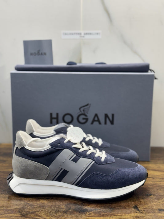 Hogan H601 Sneaker Pelle Suede  Blu Memory Foam   Casual Hogan Uomo 42.5