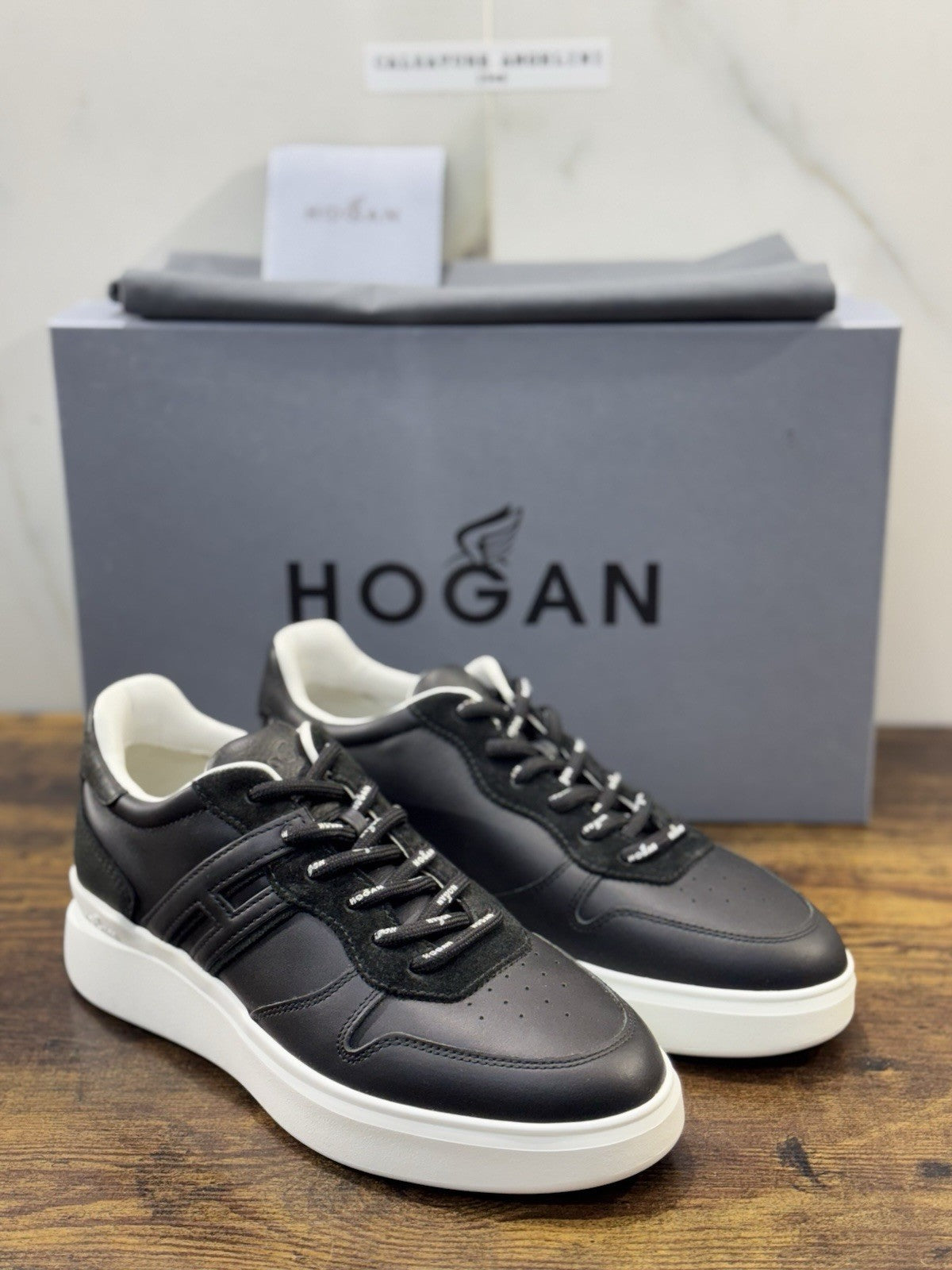 Hogan H 580 Sneaker Pelle  Nero Casual Hogan Uomo 42