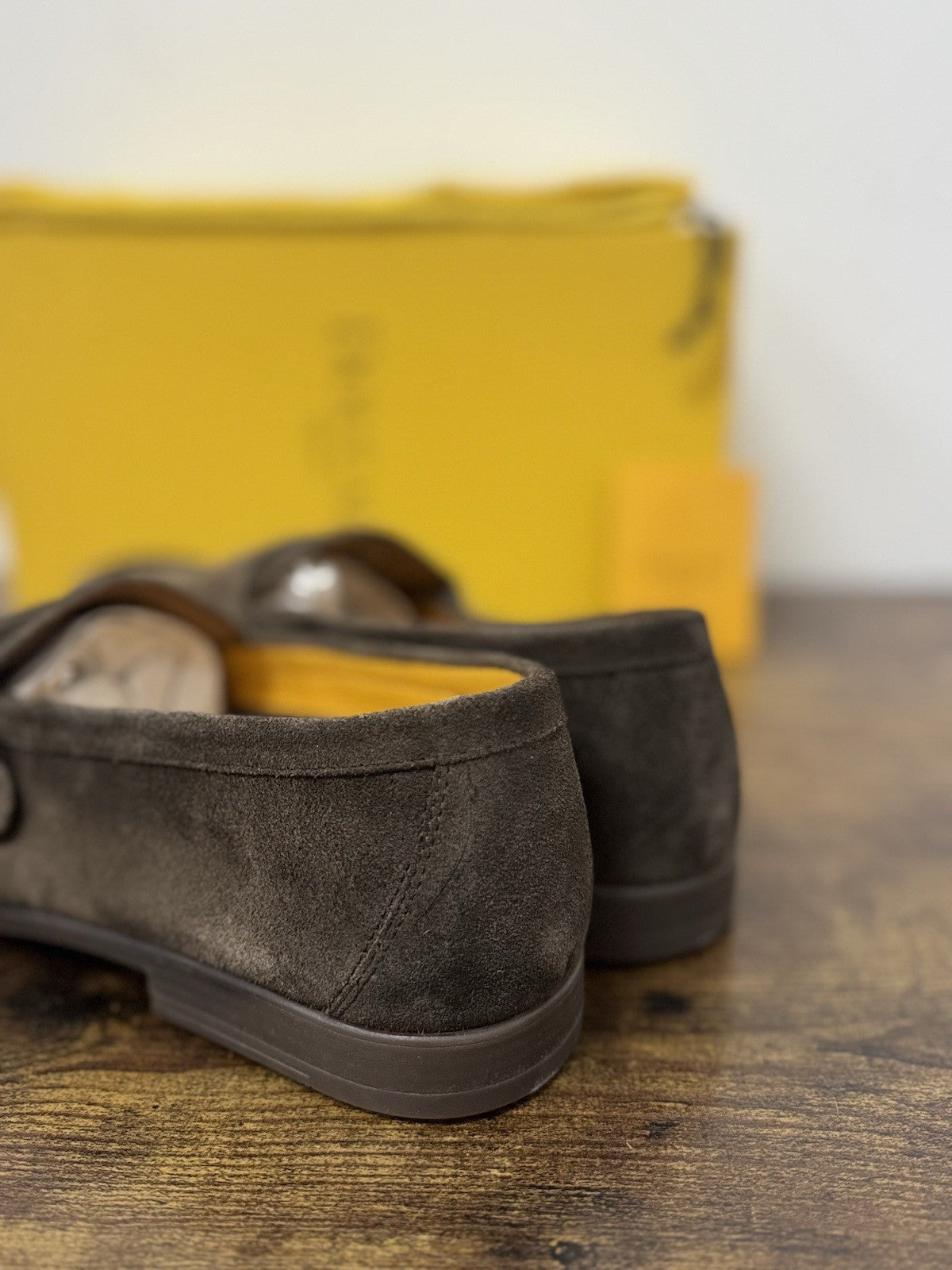 Doucal’s  Mocassino Doppia Fibbia Suede Brown Flexible  Casual Scarpa Uomo 43.5