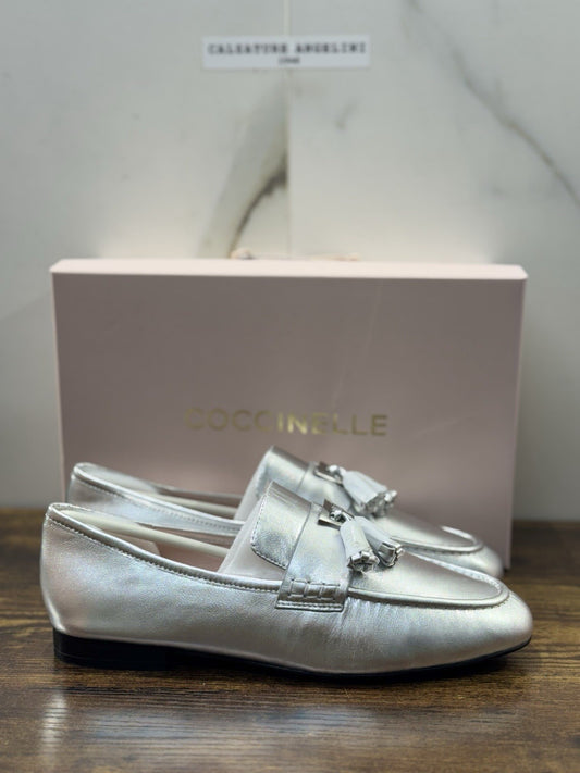 Coccinelle Mocassino Pelle Argento Casual Scarpa Coccinelle Donna 37