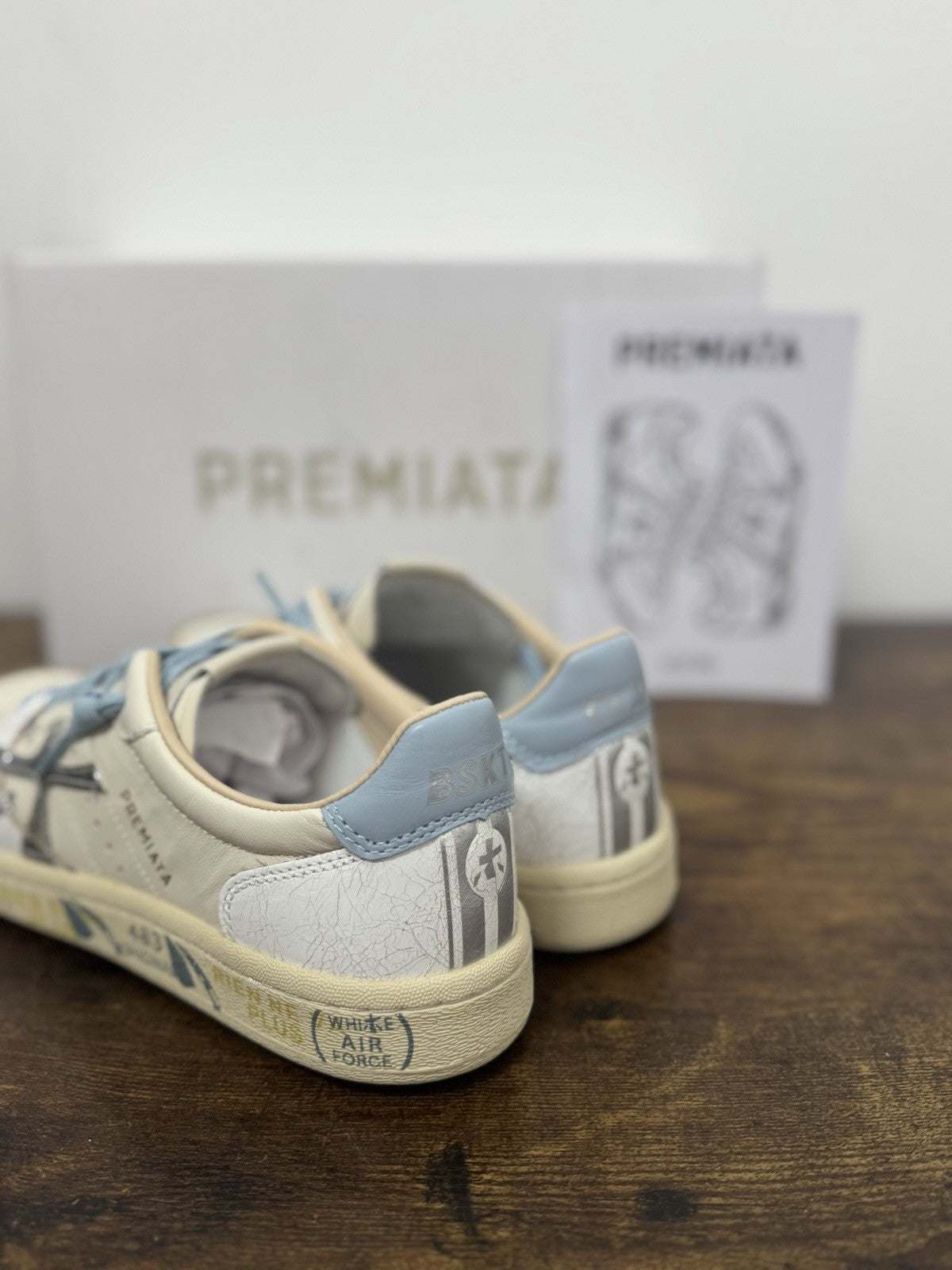 Premiata Clayd Basket Sneaker Pelle Bianca Sky   Casual Premiata Donna 37