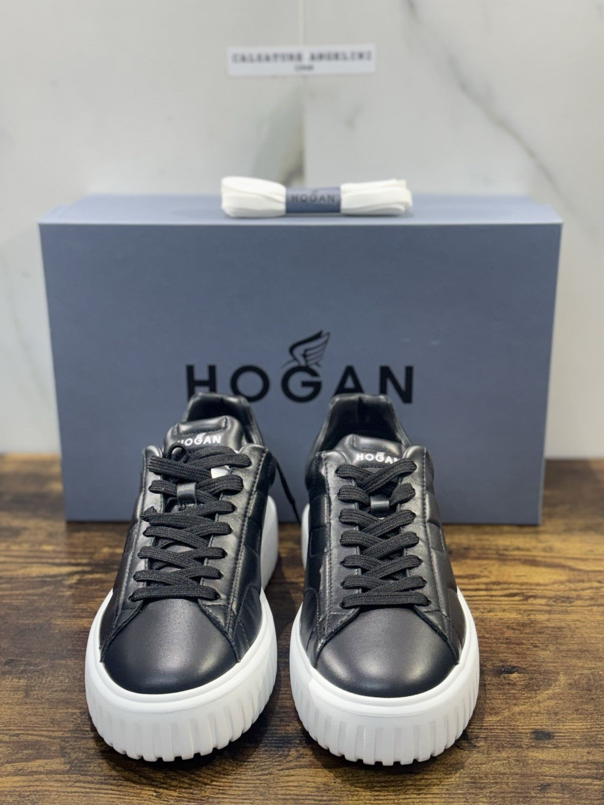 Hogan H-stripes  H Spezzata Pelle Nero Memory Foam  Hogan Uomo 39.5