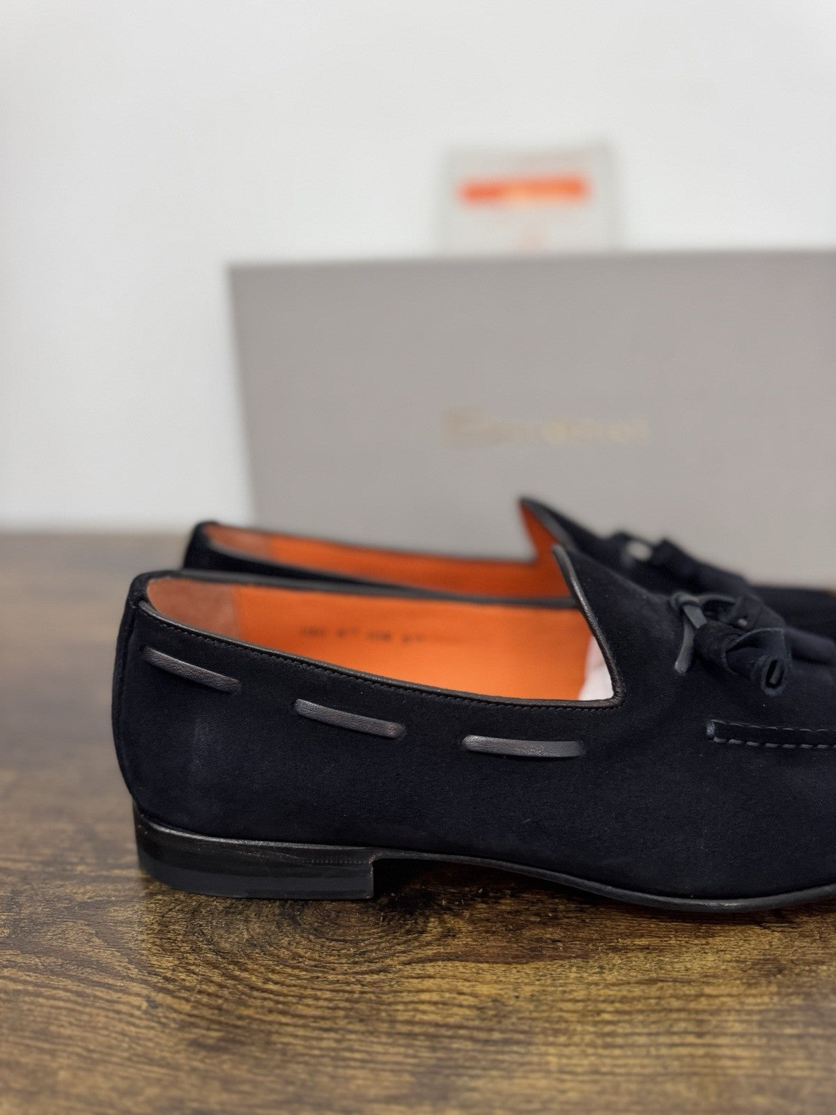 Santoni Mocassino Tassel  Pelle Suede Blu     Luxury Santoni Uomo 42.5
