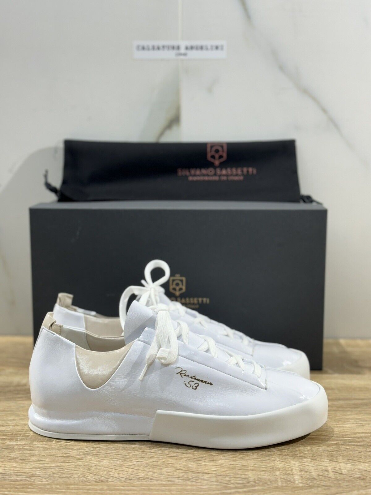 Silvano Sassetti Sneaker Donna Pelle Bianco Luxury Craftmanship Casual Shoes 40