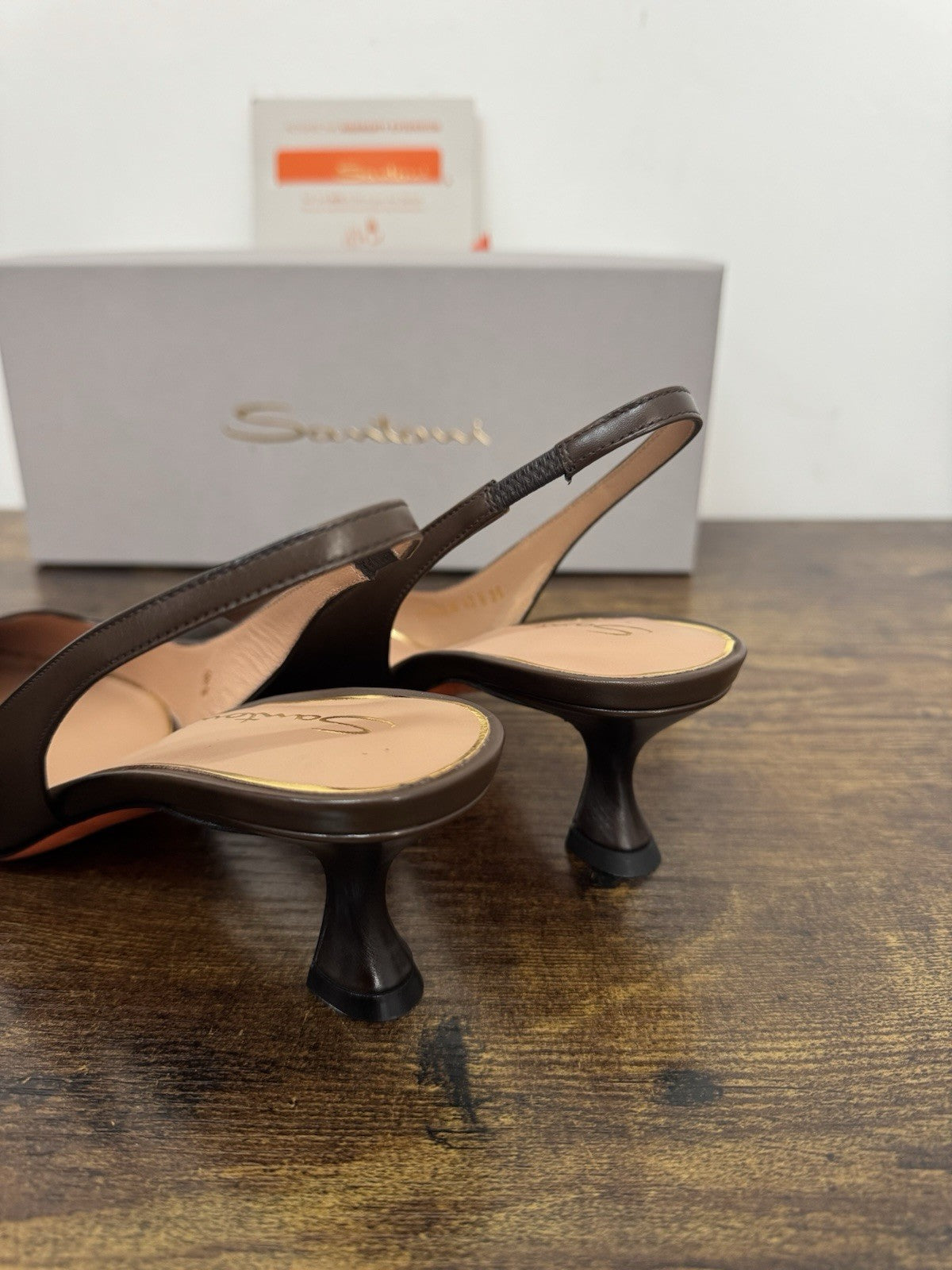 Santoni Sandalo  Sling Back Pelle Marrone   Luxury Santoni Woman Shoes 36