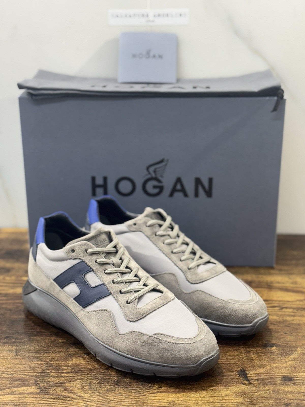 Hogan Interactive 3 Pelle Suede Grey Blu  Casual Hogan Uomo 39.5