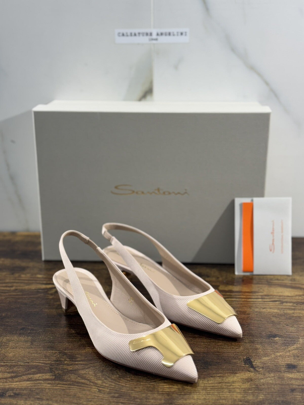 Santoni Sling Back Donna Cipria  Luxury Woman Santoni Shoes 40.5