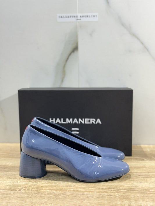 Halmanera Décolleté Donna Caren In Pelle Cielo Luxury Handmade 37