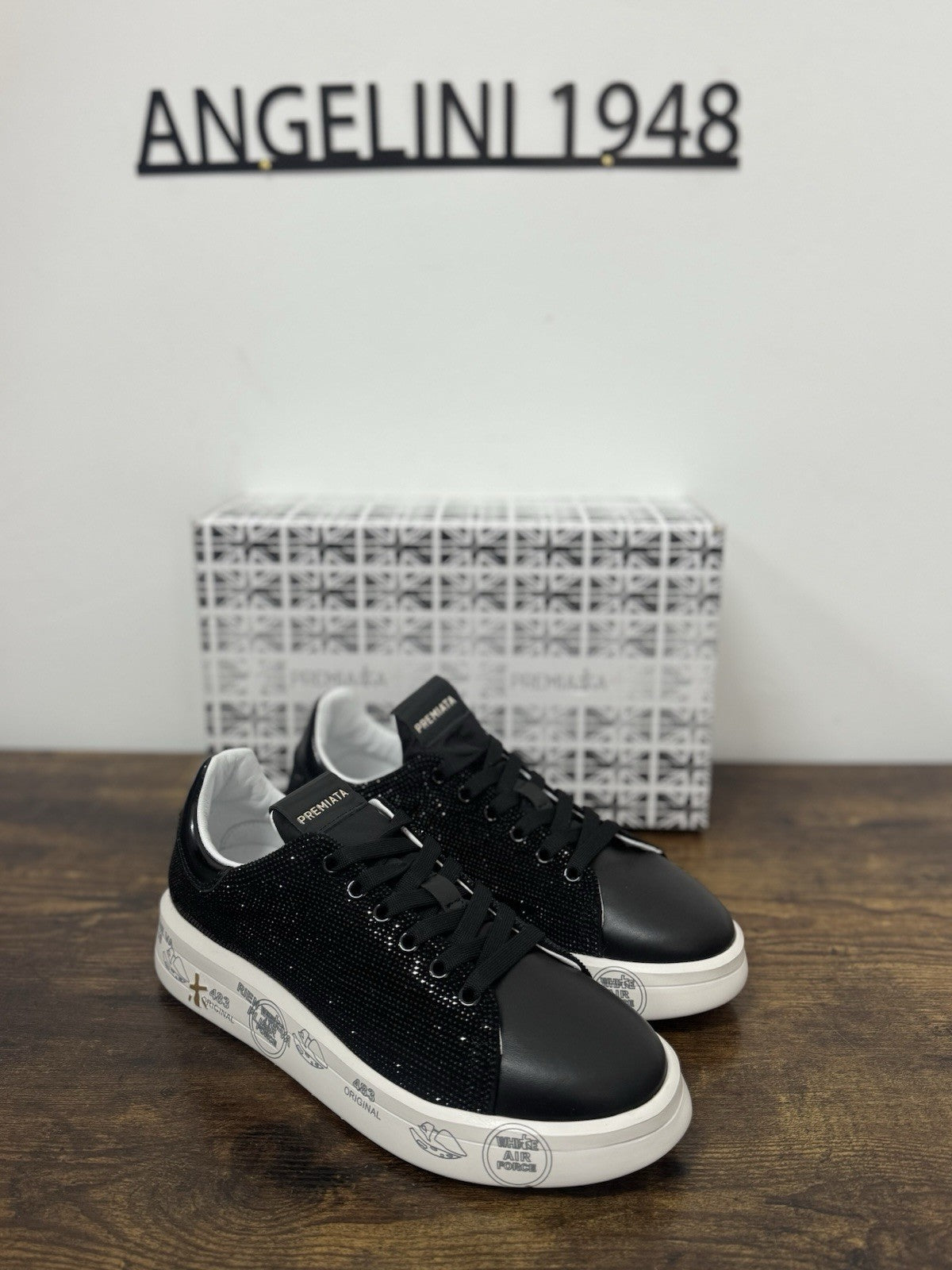 Premiata Belle Sneaker Pelle Nero Strass Casual Premiata Donna 40