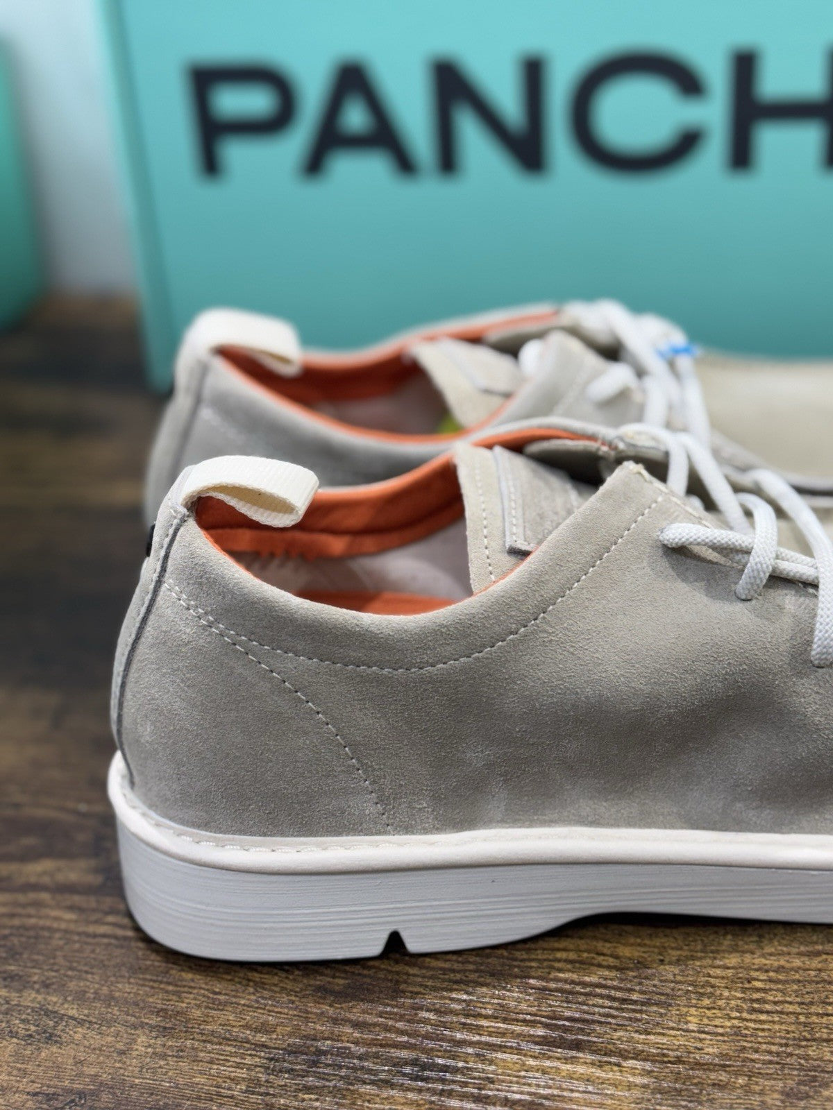 Panchic Lace Up Scarpa Suede  Grey  Casual Uomo 44